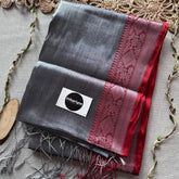 Indupriyaa Grey Handloom Raga Tissue Saree